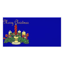Merry Christmas Candle Centerpeice Design Picture Card