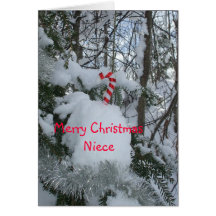 Merry Christmas Candy Cane Niece Card