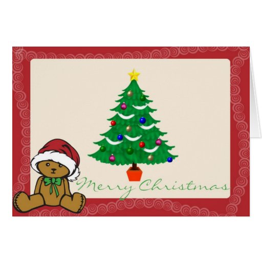 Merry Christmas Card - Teddy Bear