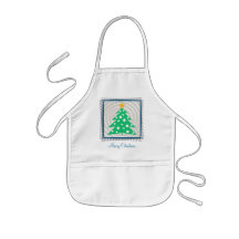 Merry Christmas - Christmas tree with star Apron