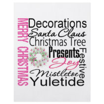Merry Christmas Collage Pink Wreath Flyer Design