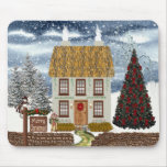 Merry Christmas Cottage Mousepad