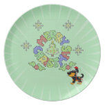 Merry Christmas Cross Stitch by Pup Dinner Plates