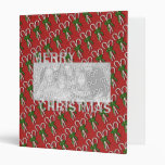 Merry Christmas Cut Out Photo Frame Candy Canes 3 Ring Binder