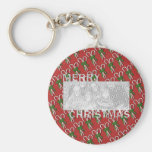 Merry Christmas Cut Out Photo Frame Candy Canes Key Chains
