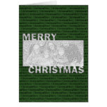 Merry Christmas Cut Out Photo Frame Green Cards