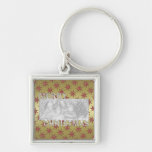 Merry Christmas Cut Out Photo Frame Red Gold Stars Keychains