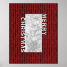 Merry Christmas Cut Out Photo Frame Red Print