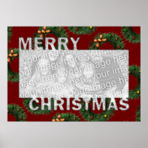 Merry Christmas Cut Out Photo Frame Wreaths Print