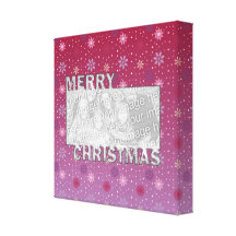 Merry Christmas Cut Out Pink Purple Snowflakes Canvas Print