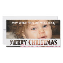 Merry Christmas Cut Out Text Photo Card
