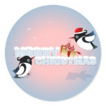 Merry Christmas - Cute Birds Christmas Present Sticker