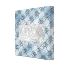 Merry Christmas CutOut Photo Frame Blue Snowflakes Gallery Wrap Canvas