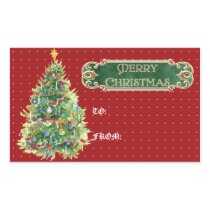 Merry Christmas Decorated Tree Star Gold Swirl