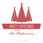 Merry Christmas Decorated Trees Family Greeting stickers