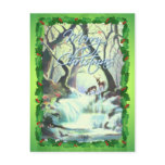 MERRY CHRISTMAS DEER & HOLLY by SHARON SHARPE Postcard