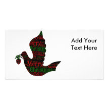 Merry Christmas Dove Customized Photo Card