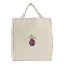 Merry Christmas Embroidered Bag
