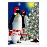 Merry Christmas - Emperor Penguins Greeting Cards
