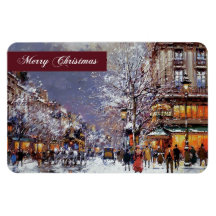 Merry Christmas. Fine Art Christmas Gift Magnet