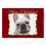 Merry Christmas French bulldog greeting card