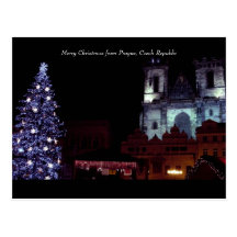 Merry Christmas from Prague, Czech Republic Postcards