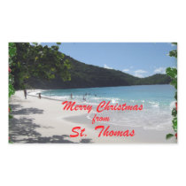 Merry Christmas from St. Thomas Rectangular Sticker