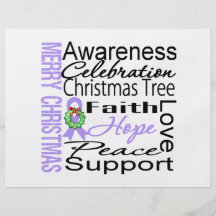 Merry Christmas General Cancer Ribbon Collage Flyers