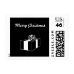 Merry Christmas, gift in black and white Stamp