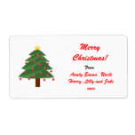 Merry Christmas Gift Tag Label - Personalized Name