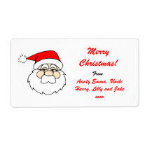 Merry Christmas Gift Tag Label - Personalized Name