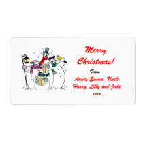 Merry Christmas Gift Tag Label - Personalized Name