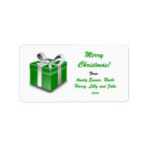 Merry Christmas Gift Tag Label - Personalized Name
