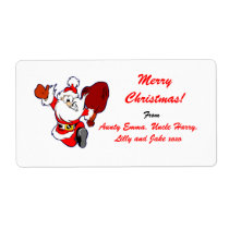Merry Christmas Gift Tag Label - Personalized Name