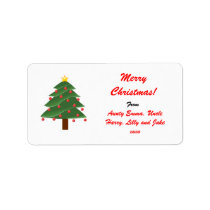 Merry Christmas Gift Tag Label - Personalized Name
