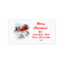 Merry Christmas Gift Tag Label - Personalized Name