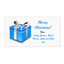 Merry Christmas Gift Tag Label - Personalized Name