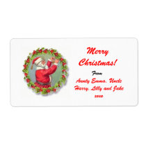 Merry Christmas Gift Tag Label - Personalized Name