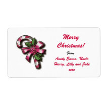 Merry Christmas Gift Tag Label - Personalized Name