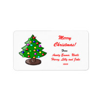 Merry Christmas Gift Tag Label - Personalized Name