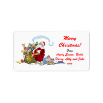 Merry Christmas Gift Tag Label - Personalized Name