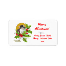 Merry Christmas Gift Tag Label - Personalized Name