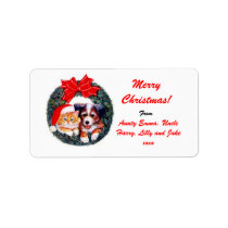 Merry Christmas Gift Tag Label - Personalized Name