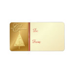 Merry Christmas Gift Tag Labels - Elegant Gold Custom Address Labels