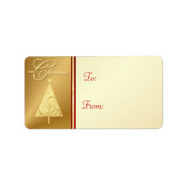 Merry Christmas Gift Tag Labels - Elegant Gold Custom Address Labels