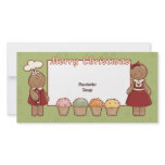 Merry Christmas - Gingerbread Girl and Boy Customized Photo Card