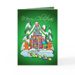 MERRY CHRISTMAS GINGERBREAD HOUSE by SHARON SHARPE Greeting Cards