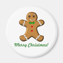 Merry Christmas Gingerbread Man Fridge Magnets