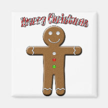 Merry Christmas - Gingerbread Man Refrigerator Magnets