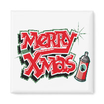 Merry Christmas Graffiti Magnet